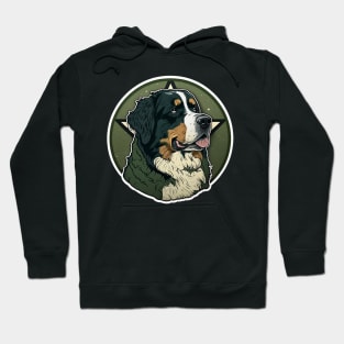 Bernese Mountain Dog Camouflage Motif Hoodie